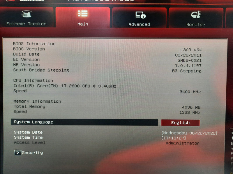 ASUS RoG Maximus IV Extreme Motherboard, i7-2600 3.4GHz 4GB DDR3