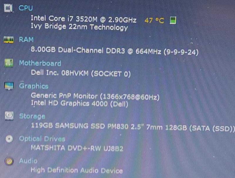 Dell Latitude E6330 i7-3520M 2.9GHz  8GB RAM 128GB SSD 13.3\\"