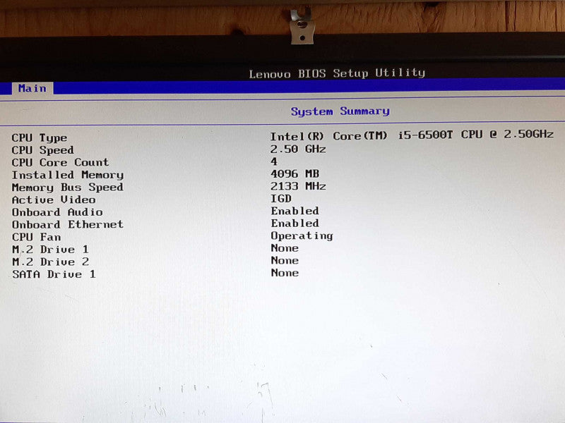 Lenovo ThinkCentre M910q i5-6500T @ 2.5GHz 4GB RAM - NO HDD