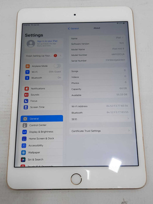 Apple iPad Mini 4 A1538, 64GB Storage (Gold)