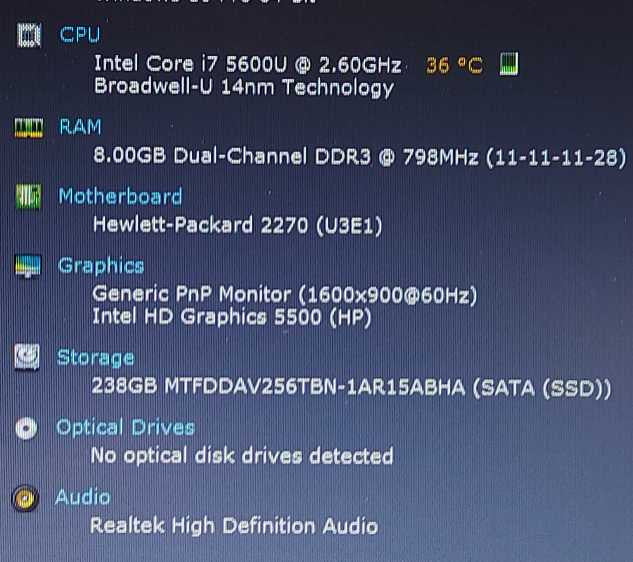 HP EliteBook Folio G2 i7-5600U 2.6Ghz 8GB RAM 256GB SSD