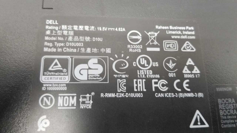 Dell D10U I5-8500T @ 2.10ghz / 4gb ram / see notes