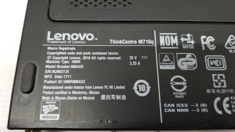 Lenovo Thinkcenter M710q i5-7500T @ 2.70ghz / 4gb ram / see notes
