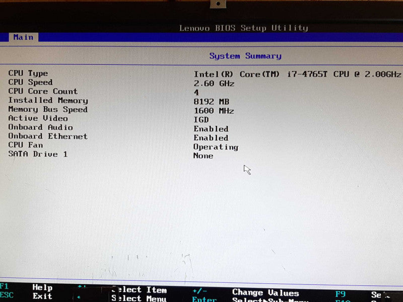 Lenovo ThinkCentre M93 i7-4765T @ 2.6GHz 8GB RAM - NO HDD