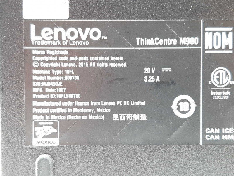 Lenovo ThinkCentre M900 i5-6500T @ 2.5GHz 8GB RAM - NO HDD