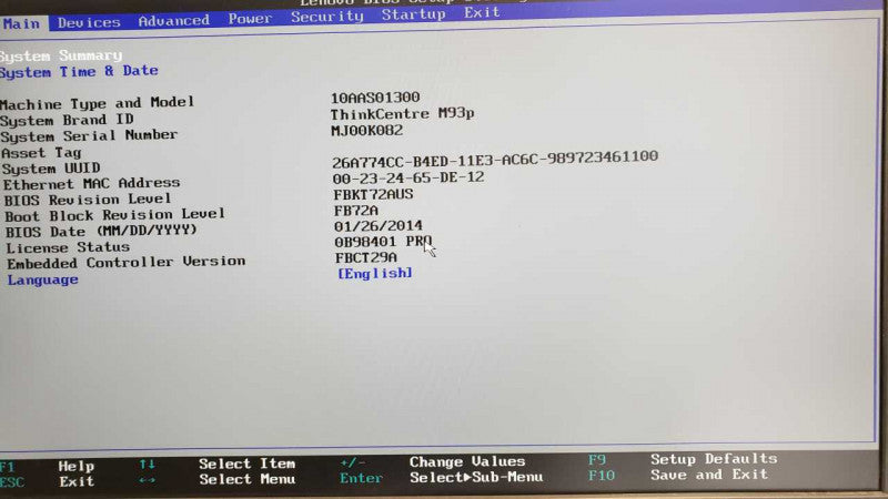 Lenovo ThinkCentre M93p Mini PC, Core i5-4570T 2.9GHz 8GB RAM, 500GB HDD