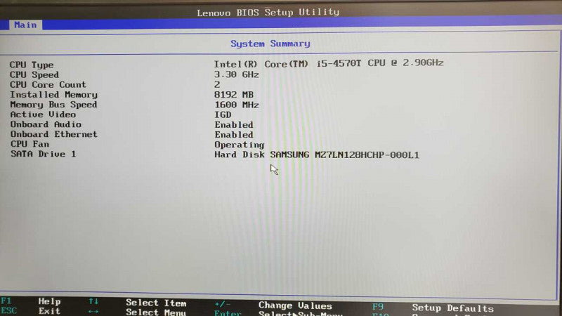 Lenovo ThinkCentre M93p Mini PC, Core i5-4570T 2.9GHz 8GB RAM, 120GB SSD