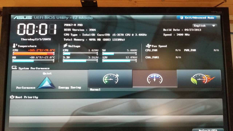 CPU/Motherboard combo i5-3570 @ 3.40ghz / 4gb ram / P8H67-M Pro