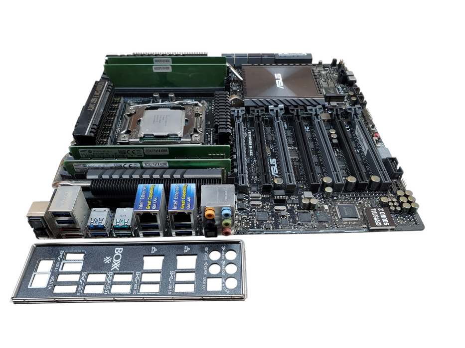 Asus X99-E WS/USB 3.1 board Core I7-6850K, 32GB DDR4, I/O Cover
