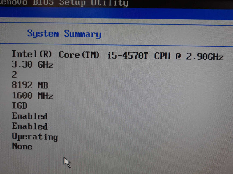 Lenovo USFF  ThinkCentre M93p i5-4570T 2.9GHz 8GB DDR3