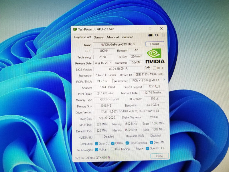 ZOTAC Nvidia Geforce GTX 660 TI 2GB GDDR5