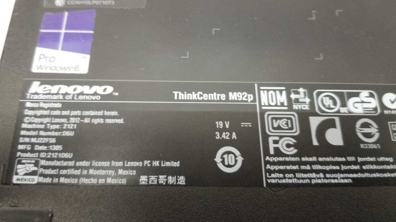 Lenovo Thinkcenter M92p i5-3470T @ 2.90ghz / 8gb ram / see notes