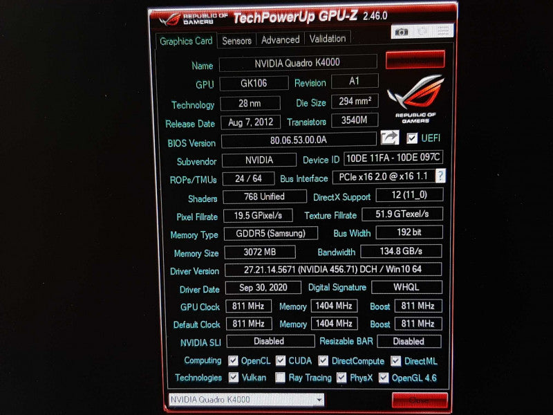 NVIDIA QUADRO K4000 3GB DDR5 2xDP 1xDVI GPU