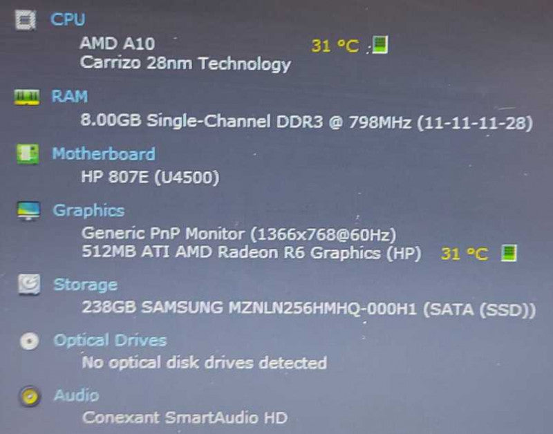 HP EliteBook 745 G3 AMD PRO A10-8700B 1.8GHz 8GB RAM 256GB SSD 14\\"