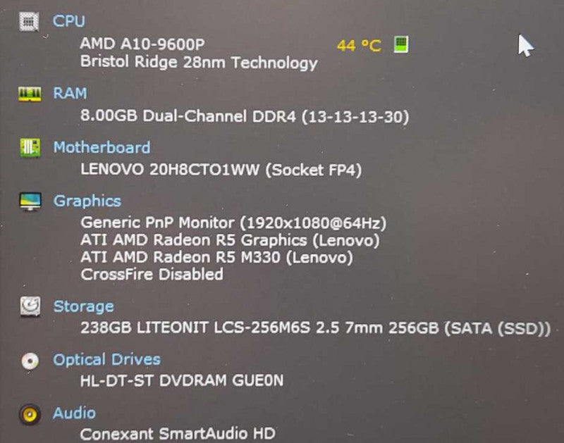 Lenovo ThinkPad E575 AMD A6-9600P 2.4GHz 8GB RAM 256GB SSD 15.6\\"