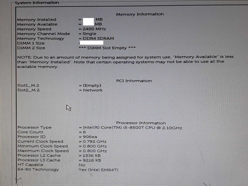 DELL OptiPlex 5060 Mini i5-8500T @ 2.10GHz - NO RAM /Caddie/HDD