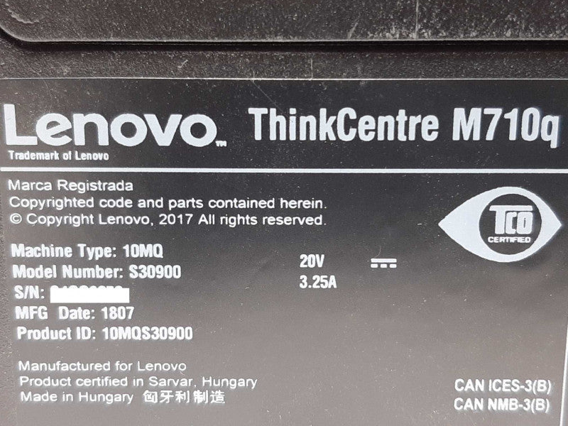 Lenovo ThinkCentre M710q i3-7100T @ 3.4GHz 4GB RAM  -NO HDD
