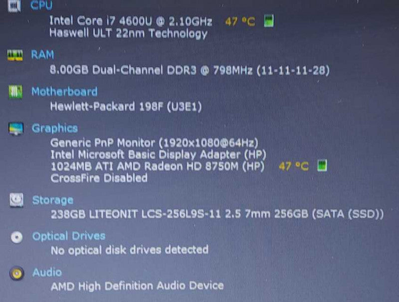 HP Elitebook 850 G1 i7- 4600U 2.1Ghz 8GB RAM 256GB SSD 15.6\\"