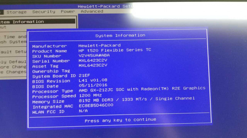 HP t520 Thinclient AMD GX-212JC / R2E Graphics / 8gb ram / see notes