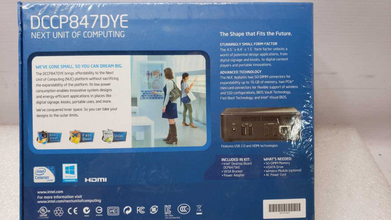 New Intel NUC DCCP847DYE Celeron Mini PC with all accessories