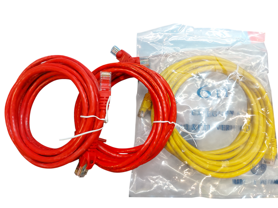 LOT 3x - 6FT - CAT6 Ethernet Cable RJ45 Network Cord LAN