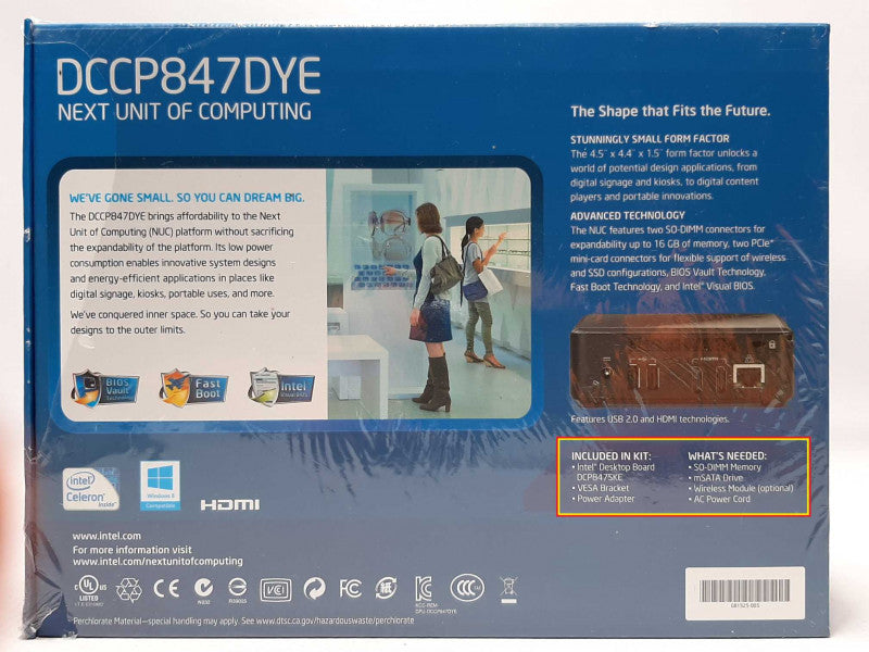 [New ] Intel NUC DCCP847DYE G80888-106 Celeron Mini PC - NO RAM/HDD