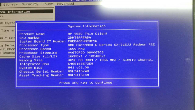 HP t530 AMD G-Series GX-215JJ / radeon R2E / 4gb ram