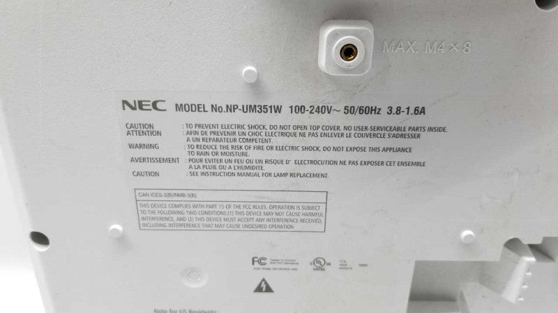 NEC UM351W Projector Ultra Short Throw / 544 Lamp hours