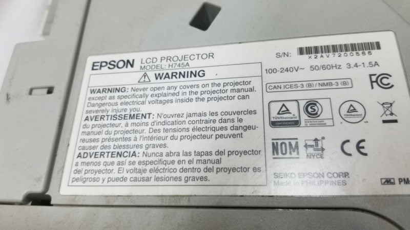 EPSON LCD Projector H745A / 506 Lamp Hours