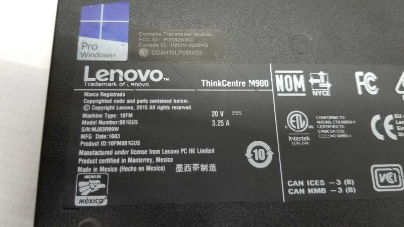 lenovo thinkcenter M900 / SEE NOTES
