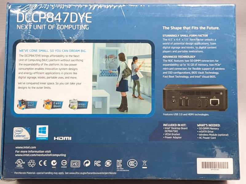 Intel DCCP847DYE Celeron Mini-PC, No RAM, No HDD