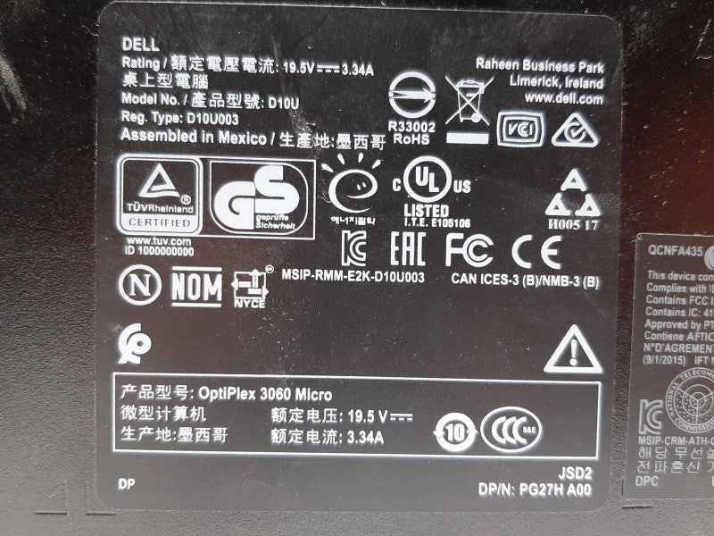 Dell OptiPlex 3060 i5-8500T @ 2.1GHz 4GB RAM - NO HDD