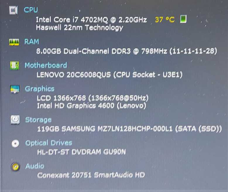 Lenovo ThinkPad E540 i7- 4702MQ 8GB RAM 128GB SSD 15.6\\"