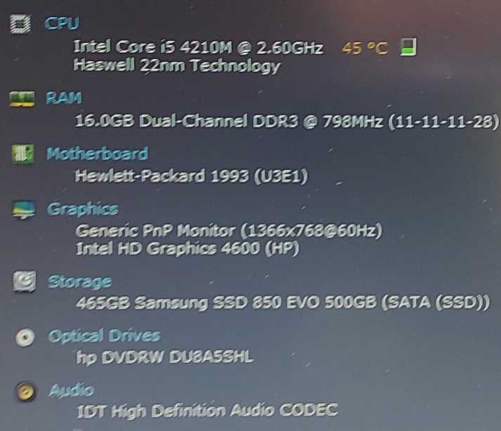 Hp ProBook 650 G1 i5-4210M 2.6GHz 16GB RAM 500GB SSD 15.6\\"