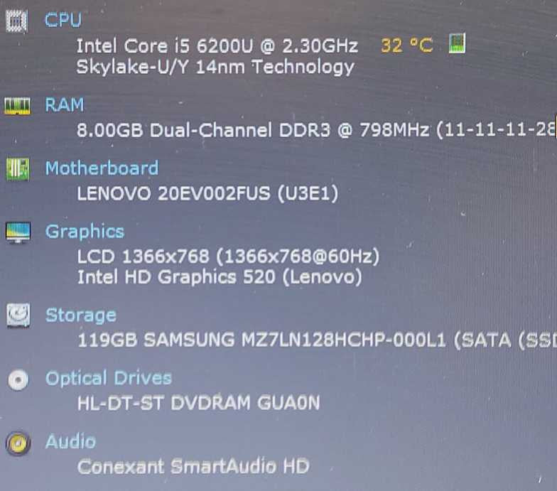 Lenovo ThinkPad E560 i5-6200U 2.3GHz 8GB RAM 128GB RAM 15.6\\"