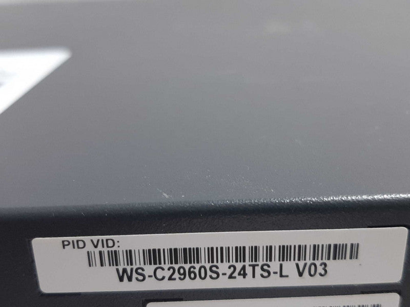Cisco WS-C2960S-24TS-L Catalyst 2960S 24 GigE Port, 4 x SFP LAN Base Switch, FACTORY RESET