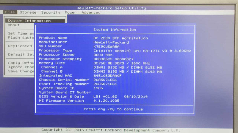 HP Z230 SFF WS, Xeon E3-1271v3 3.6GHz, 32GB DDR3, 256GB SSD, Quadro K600