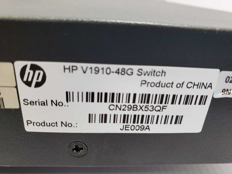 HP V1910-48G JE009A Gigabit Managed Switch with Mount Ears _ Reseted )