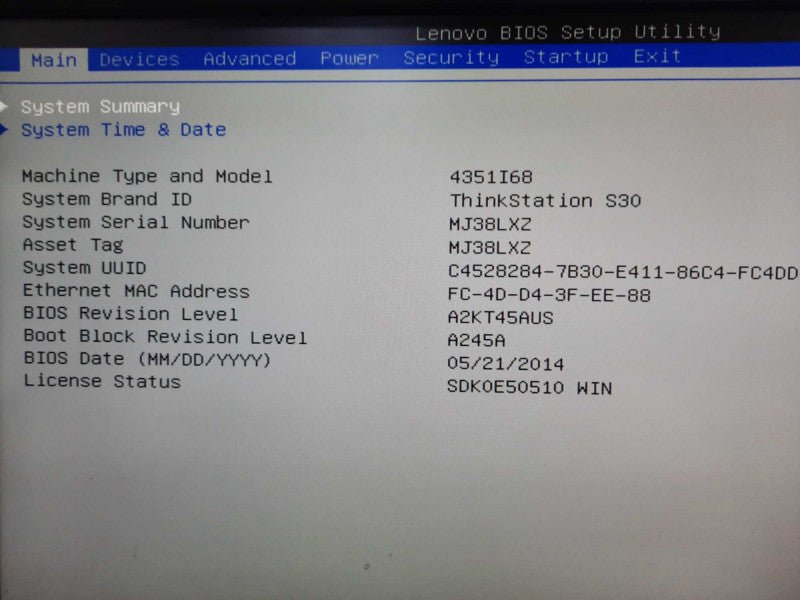 Lenovo S30 ThinkStation E5-2603 V2 1.8GHz 24GB DDR3 No HDD No GPU
