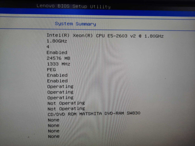 Lenovo S30 ThinkStation E5-2603 V2 1.8GHz 24GB DDR3 No HDD No GPU
