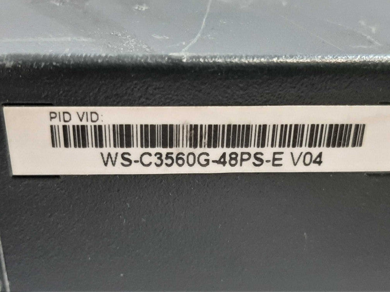 Cisco WS-C3560G-48PS-S 48-Port 10/100/1000T 4x SFP Gigabit PoE Switch, FACTORY RESET