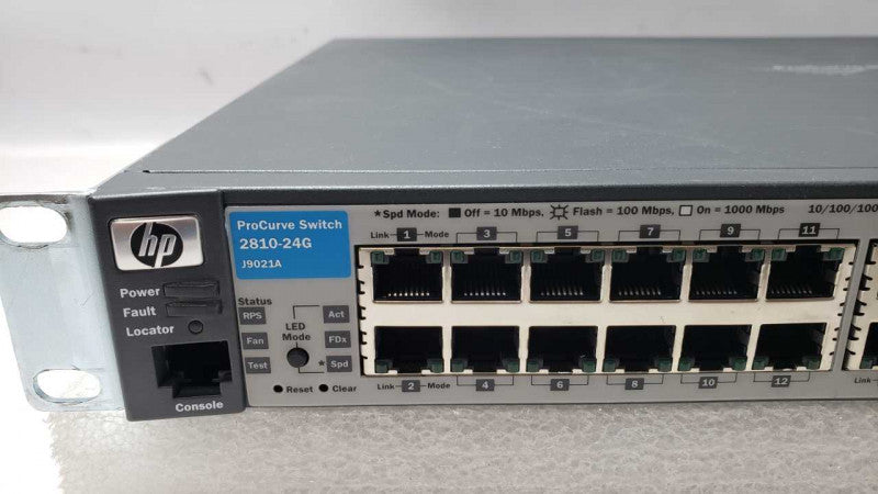 HP ProCurve 2810-24G J9021A 24 Port Managed Gigabit Ethernet Switch 4x SFP, Factory Reset