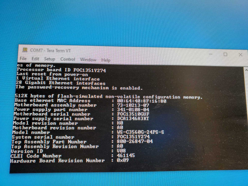 Cisco Catalyst WS-C3560G-24PS-S V06, 24-Port PoE 4x SFP Gigabit Switch _ Factory defaulted )