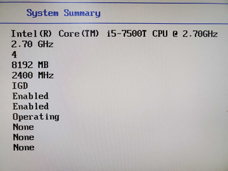 Lenovo USFF M910q, i5-7500, 8GB DDR4, No HDD, No M.2, w/ DVD Drive attachment