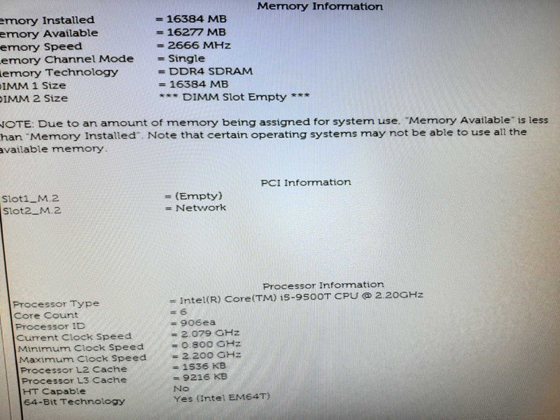 Dell Optiplex 3070 Micro Desktop PC i5-9500T 2.2GHZ/16GB, 512GB SSD