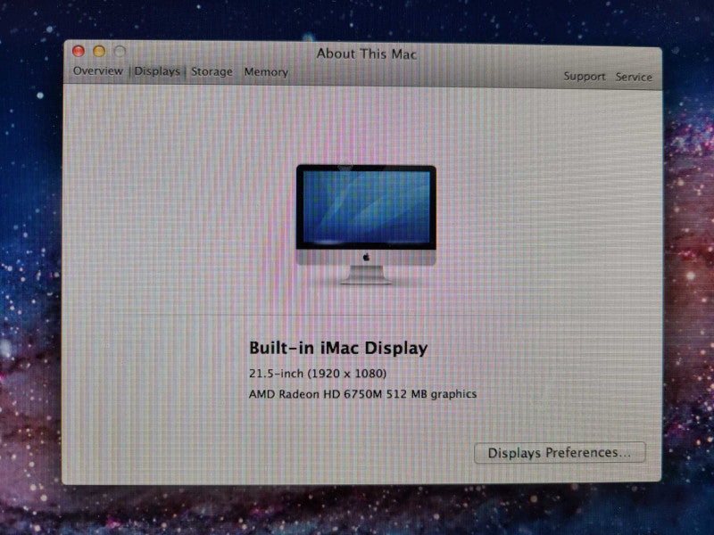 Apple A1311 21.5\\" Mid 2011 iMac i5-2400S @ 2.5Ghz 4GB 500GB HDD