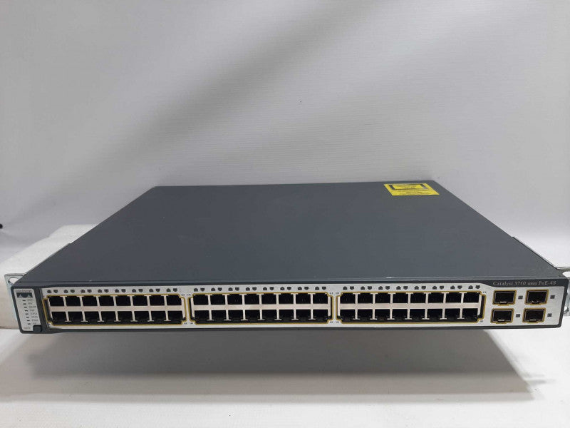 Cisco WS-C3750-48PS-S 3750 48 10/100 Ethernet Ports 4 SFP PoE Catalyst Switch FACTORY RESET~