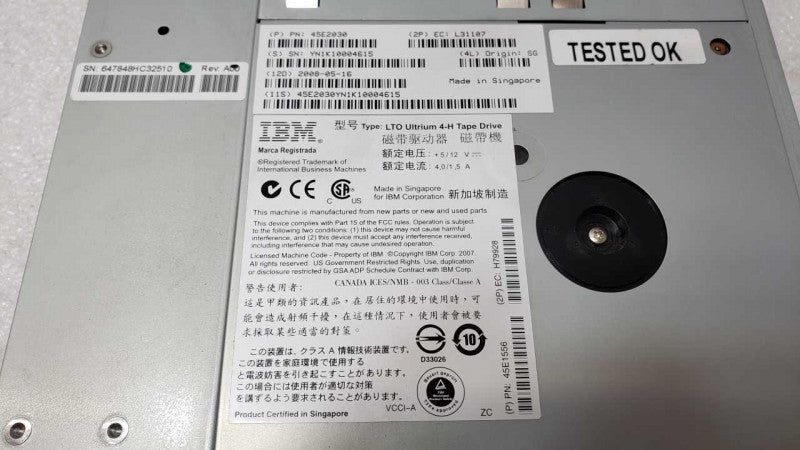 IBM LTO Ultrium 4-H Tape drive 45E2030 45E1556 _