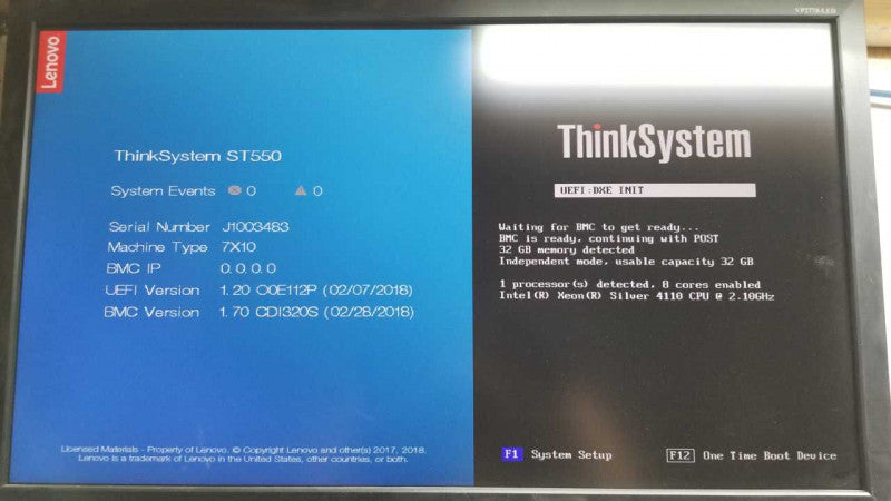 Lenovo Thinksystem ST550 Xeon Silver 4110 @ 2.10ghz / 32gb ram / see notes #