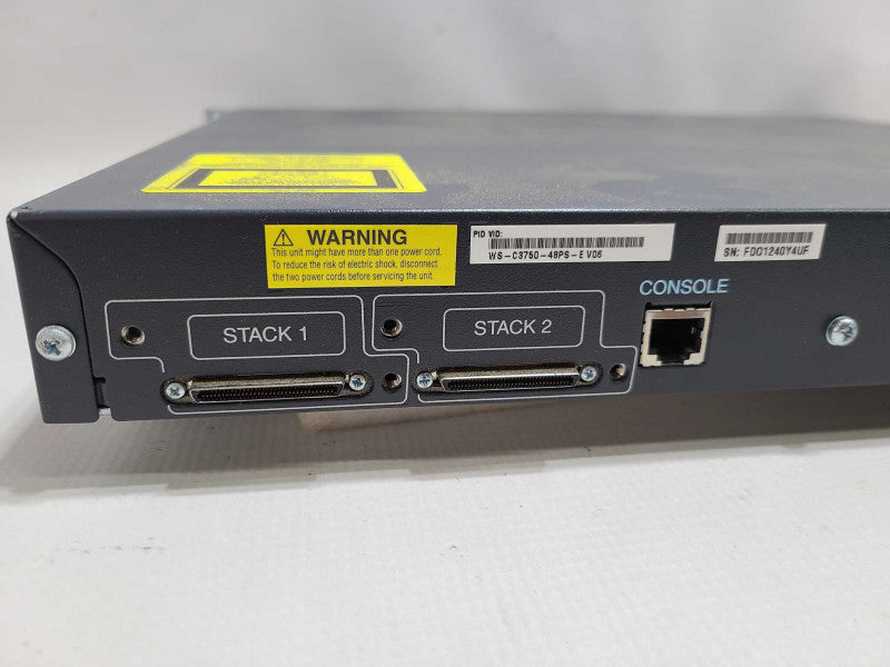 Cisco WS-C3750-48PS-E V06 48-Port PoE Switch [
